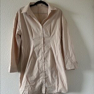 Collar Button Front Dress Party Date Brunch Summer Office Women’s Fit Medium